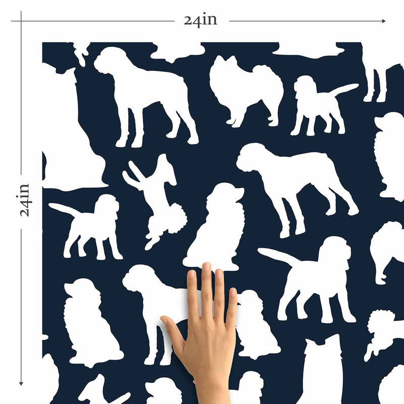 Panneau de papier peint adhésif pour chien, L 126 po x l 24 po