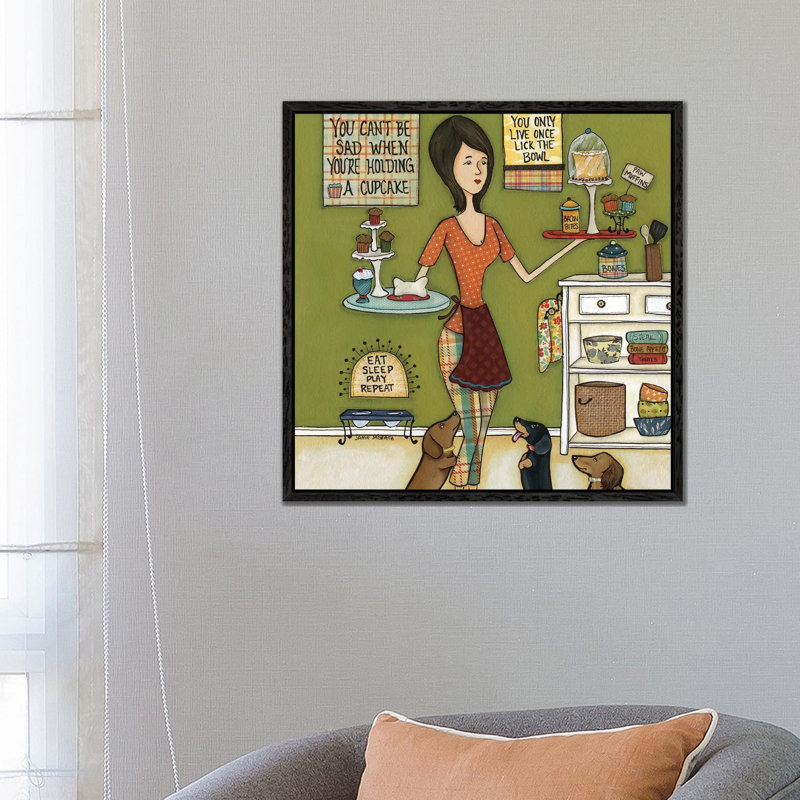 Paw Muffins by Jamie Morath - Print on Canvas, Black Framed, 66.04 cm H x 66.04 cm W