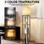 Lampe sur pied brun rustique moderne: température de couleur réglable, trois tablettes