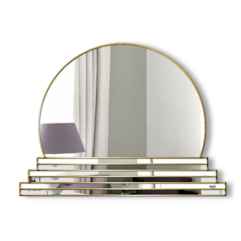 Yolanda Flat Wall Mirror, Gold