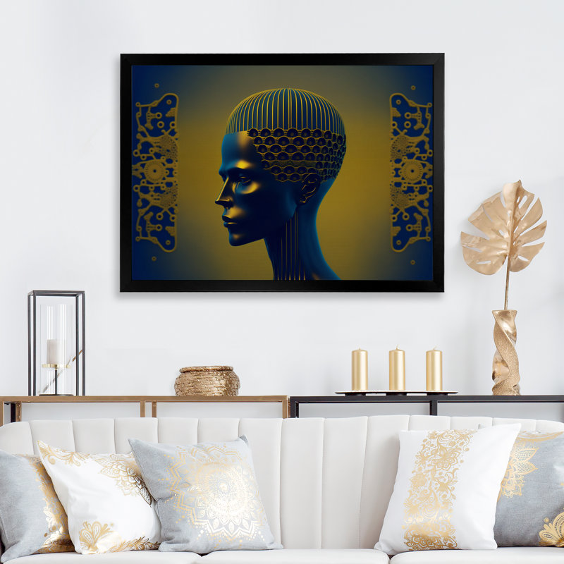 Goddess Geometrics II - reproduction sur toile, H 34 po x l 44 po x P 1,5 po, Impression noire sur toile encadrée