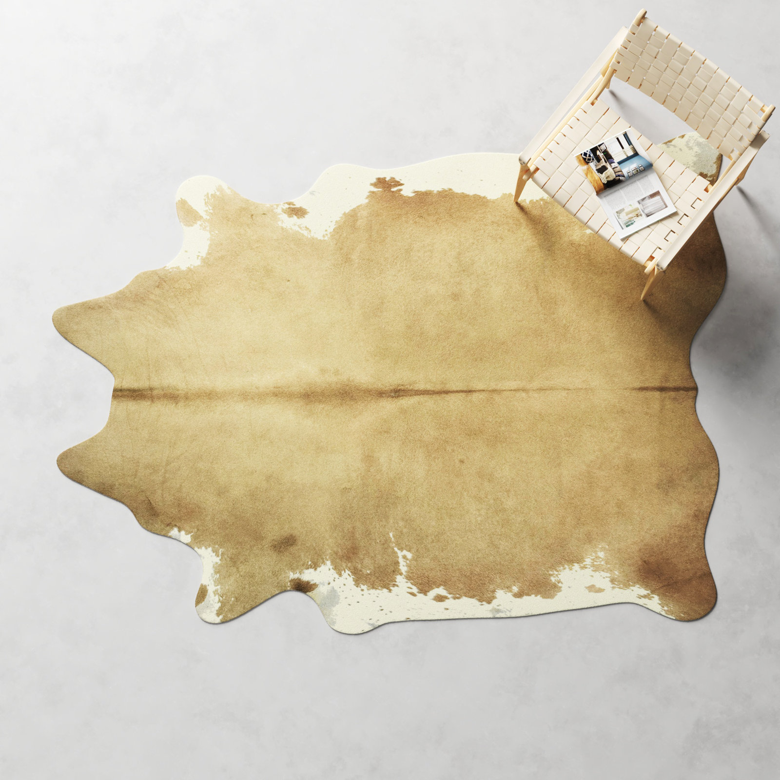 Charlize Whitish Beige Handmade Cowhide Rug, 6' x 8'