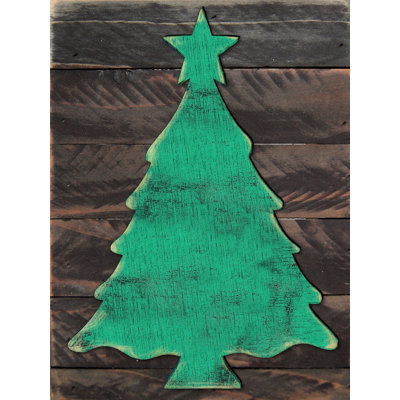 Aimants en forme d’arbre de noël rustique en bois