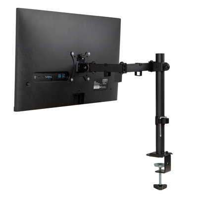  Support de bureau à écran unique pour écrans de 13 à 32 pouces, inclinaison réglable de 45 °, pivotant de 90 °, pivotant de 180 °, VESA 75 x 75/100 x 100, supporte jusqu'à 17,6 lb, gestion des câbles, dégagement rapide, noir