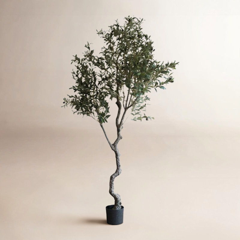 94.5'' Faux Olive Tree Tree in Pot Liner