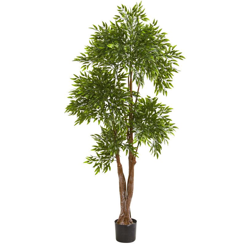69'' Green UV-Resistant Ruscus Artificial Tree in Pot