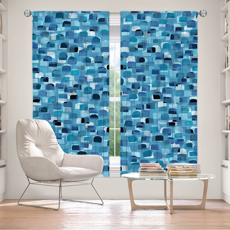 Panneau de rideau simple obscurcissant et isolant avec passe-tringle, L 40 po x L 82 po, Bleu