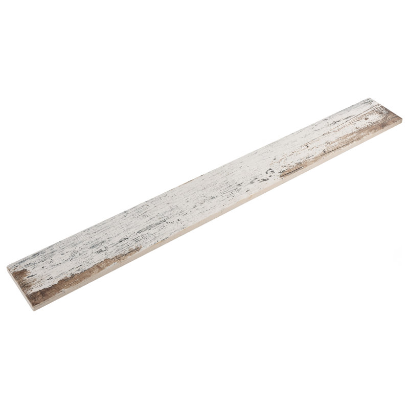 Retro 3" x 24" Porcelain Wood Look Wall & Floor Tile, White