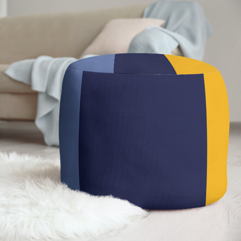 repose-pieds rond 20,5", Bleu / bleu marine / jaune