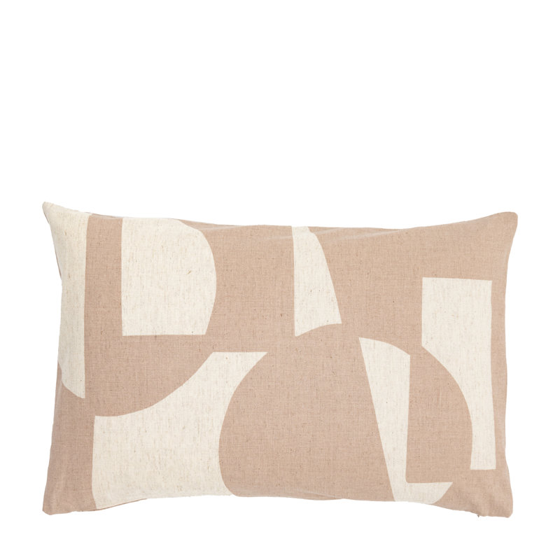 Abstract Square Cushion, Taupe