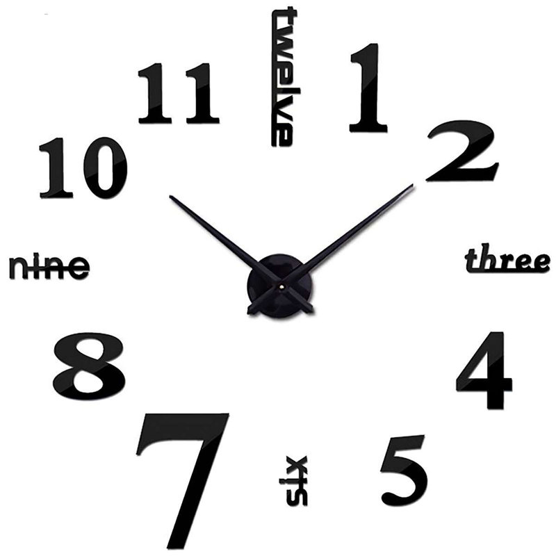 Très grande horloge murale Chockla, Noir