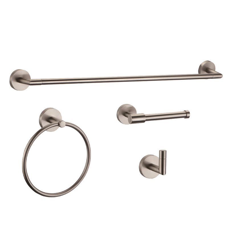 Graz 4-Piece Bathroom Hardware Accessory Kit, Satin NIckel