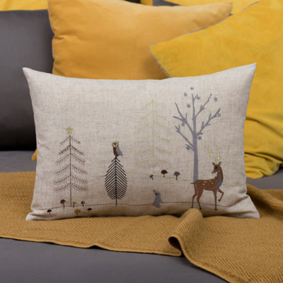 Christmas Decorative Throw Pillow Cover Embroidered Pillowcase
