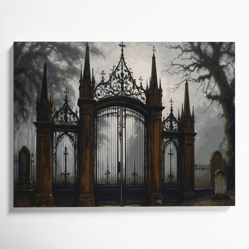 Art d'Halloween sur toile, portes d'Halloween, H 8 po x l 10 po