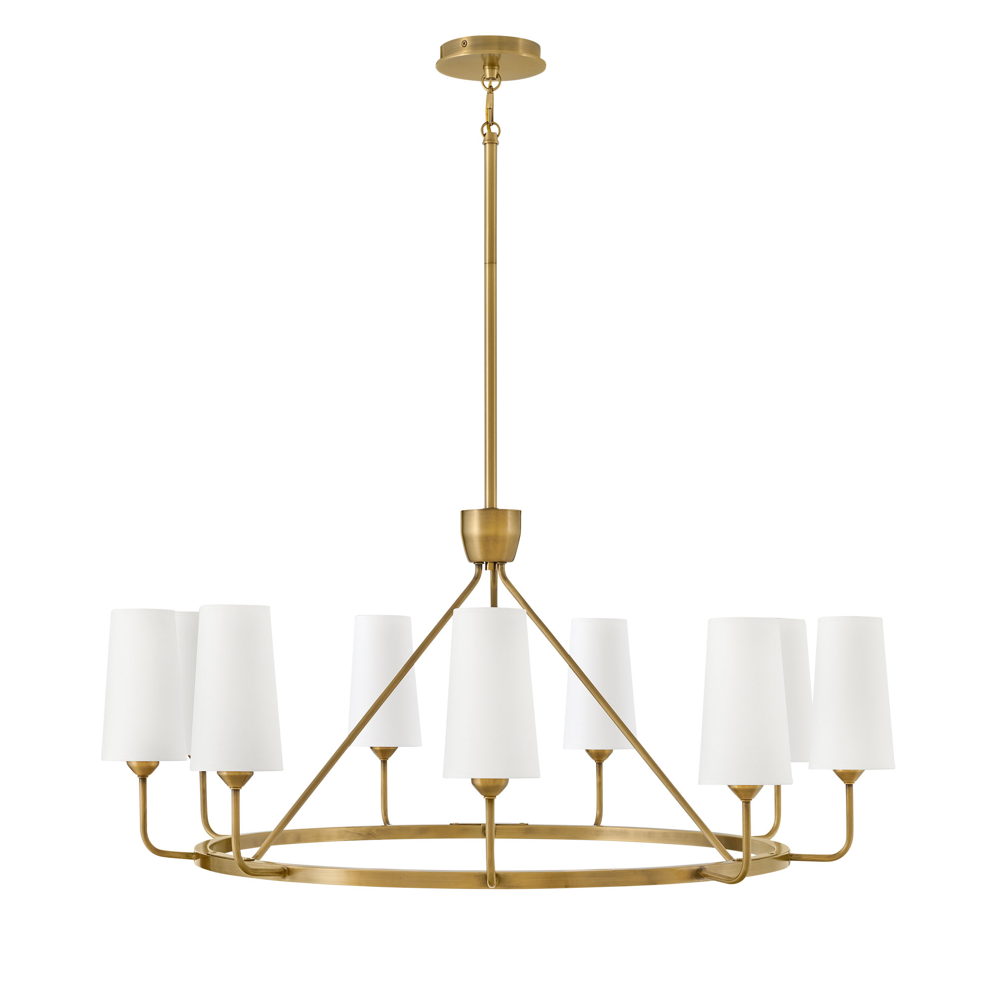 Ardea 9 - Light Metal Dimmable Chandelier, Heritage Brass
