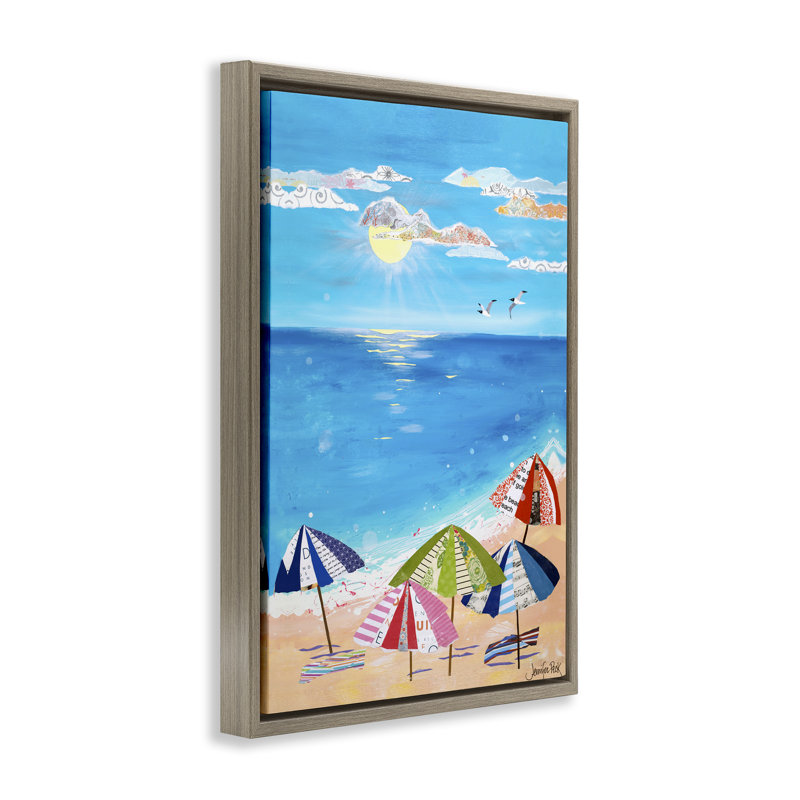 Toile flottante encadrée Good Day Sunshine par Jennifer Peck, Cadre flottant orme Montalcino, H 25 po x l 17 po