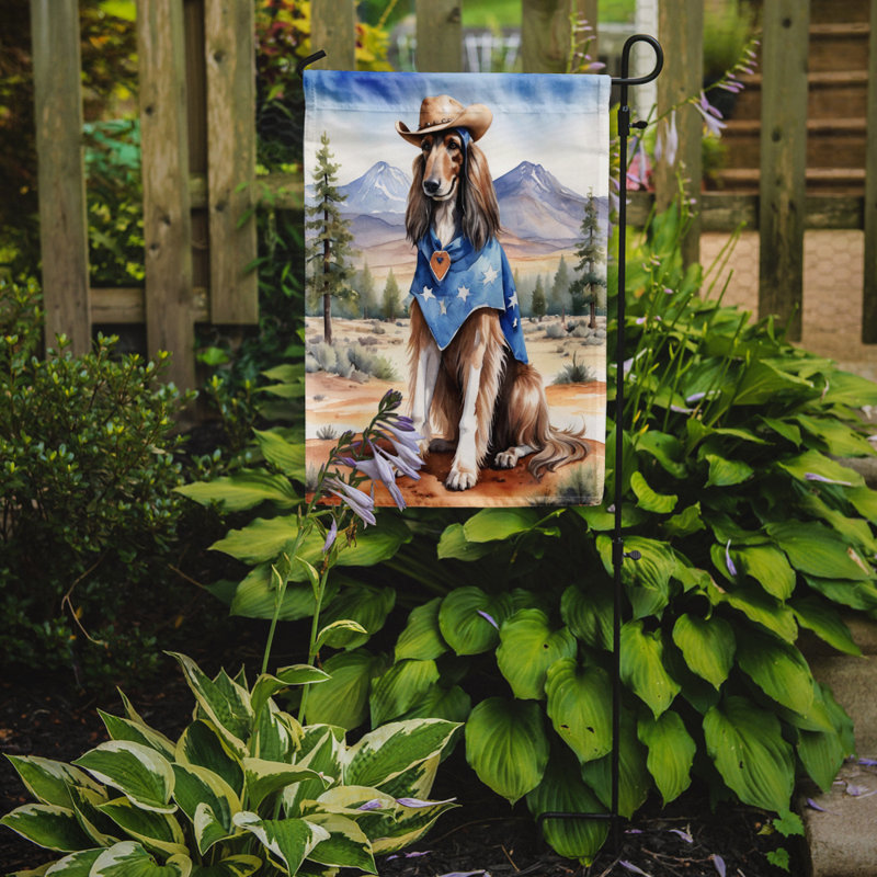 Drapeau Cowboy Welcome Garden, Lévrier afghan
