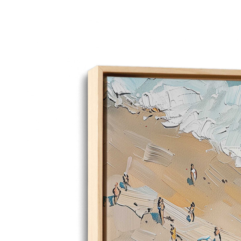«Sandy Serenade on Canvas» par Azure Artisanal Studio, reproduction, Cadre américain en érable flottant