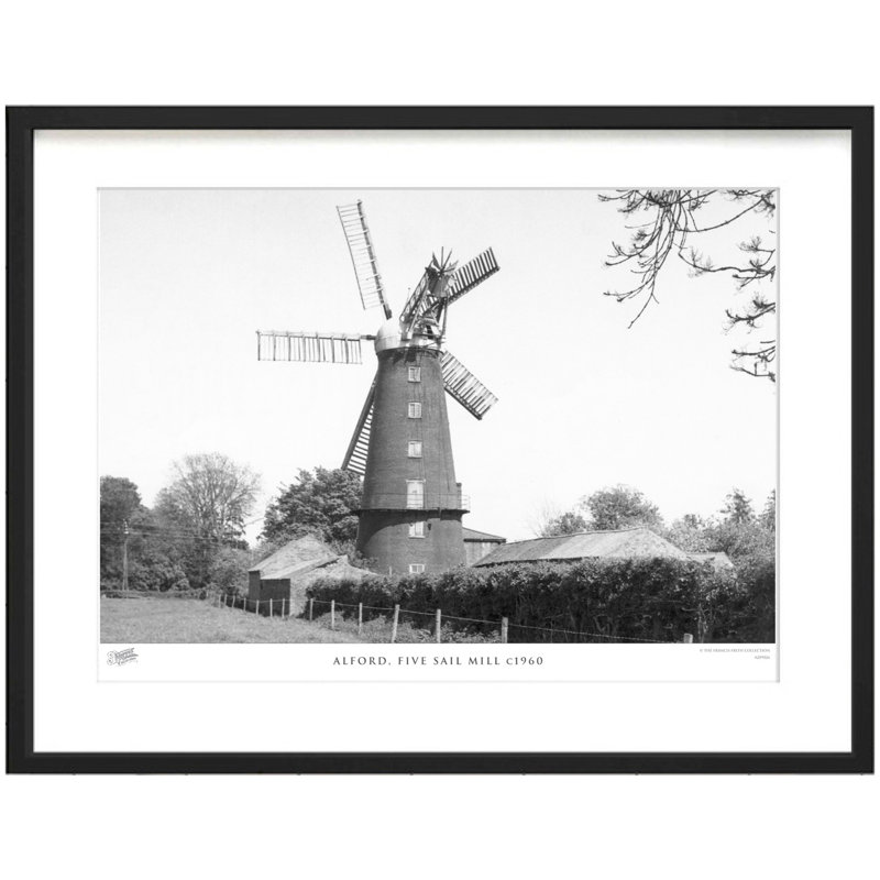 Alford, Five Sail Mill C1960 - Single Picture Frame Print, 63.3cm H x 83.5cm W x 2.3cm D