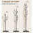 Heavy Duty Coat Rack Freestanding 4 Adjustable Size Coat Tree With Stable Wood Base Coat Hanger Stand With 6 Hooks Standing Clothes Tree For Bedroom, Black