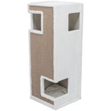 TRIXIE Gerardo 39.4" Cat Tower, Plush & Sisal 2-Story Cat Condo, Removable Cushions, Cat Bed, Cat Scratcher, Cat Cube