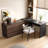 97.6’‘ Extendable Home Office Dresser Desk L-Shaped Computer Desk With Storage Drawers-2043920937