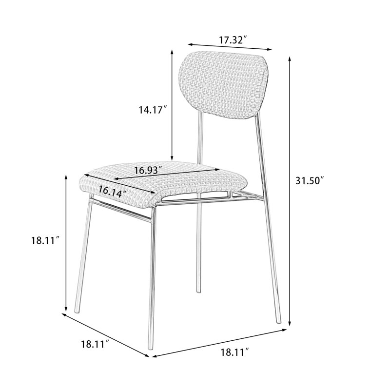 Chaise d'appoint à dossier uni (ensemble de 2), Picture Color