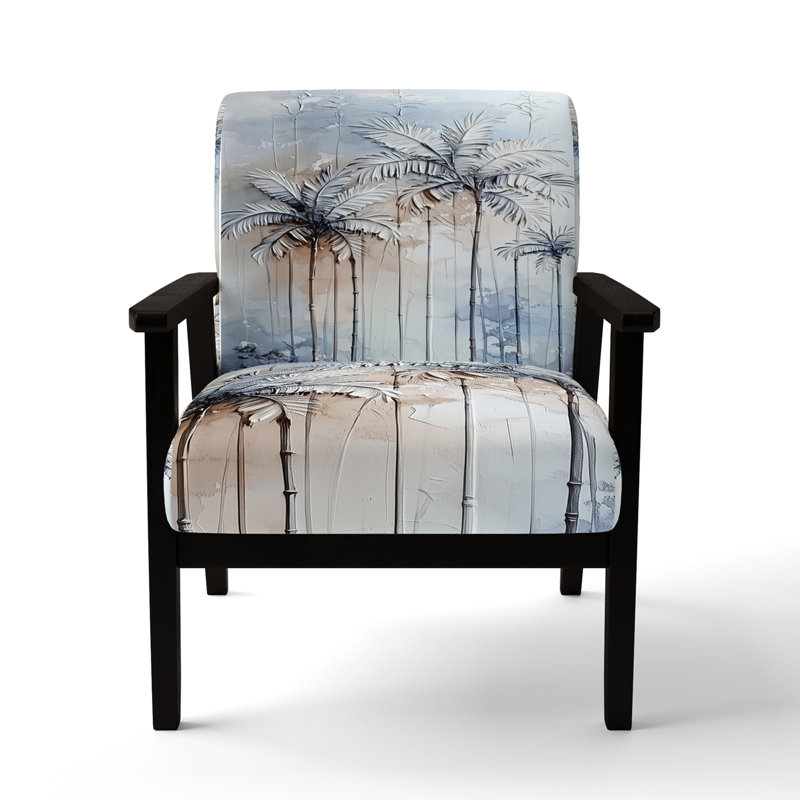 Chaise d'appoint Palm Trees, Black Square Arms