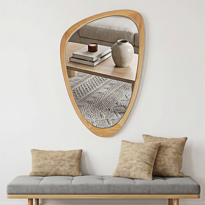 Miroir décoratif, 30,01 po x 20,01 po, Chêne