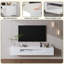 Meuble télé moderne flottant à DEL avec téléviseurs de 80 po ou moins, console multimédia ultrabrillante avec rangement pour le salon-607350285