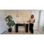 43.3" Fluted Narrow Console Table With Hidden Storage And Adjustable Shelves-1761689503