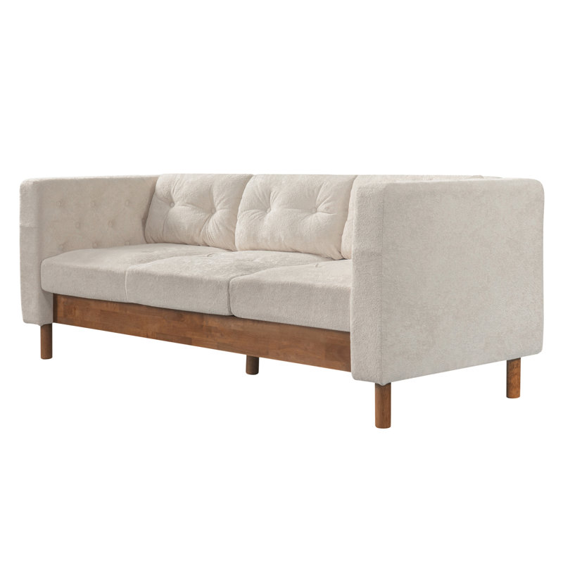 Canapé moderne en chenille 3 places Elwyn, Beige