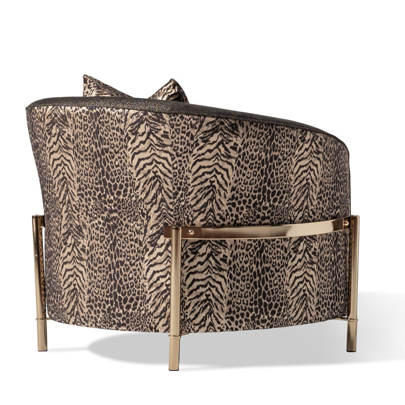 Lisbon 35.5'' Wide Chenille Barrel Chair, Onyx Chenille