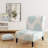 Blue Abstract Dot - Velvet Upholstered Patterned Accent Slipper Chair