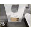 Meuble-lavabo mural 28 po avec lavabo en céramique blanche et porte à fermeture en douceur, emballage KD-1377077131