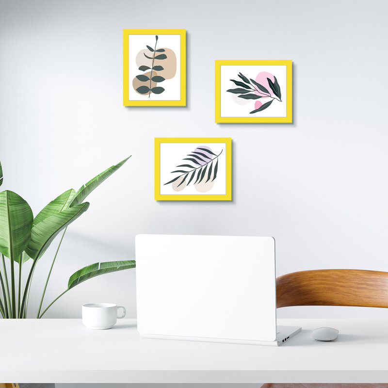 Collage Picture Frame, Set of 3, Yellow, 8" W x 10" H