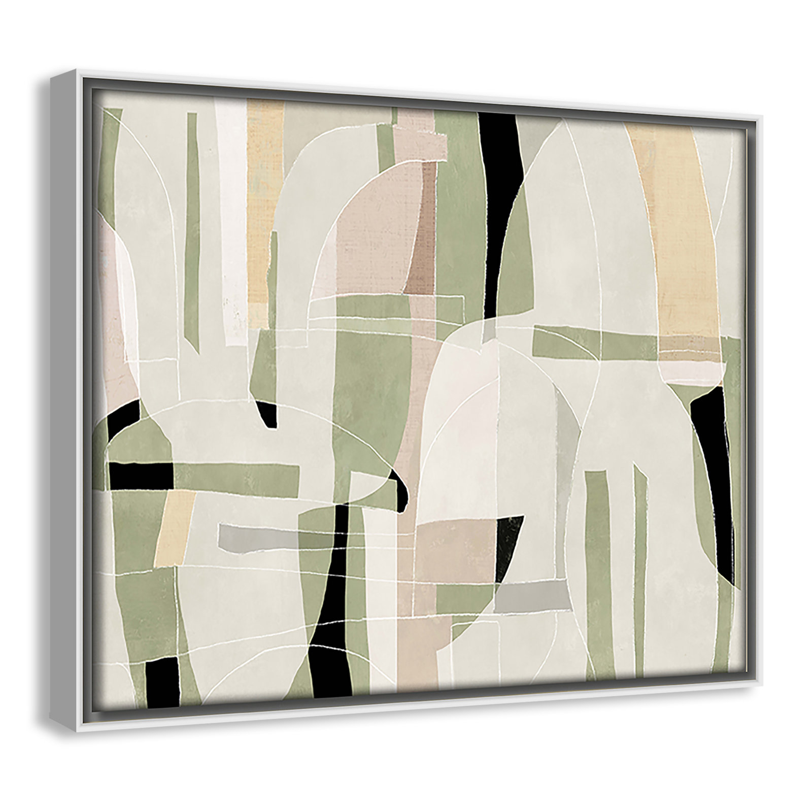 Sunny Barcelona - Floater Frame Canvas, 11.5" W x 9.5" H, White