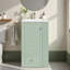Meuble-lavabo autoportant avec lavabo en céramique, armoire de rangement, tiroir, tablettes latérales ouvertes et barre à serviettes-1610502439