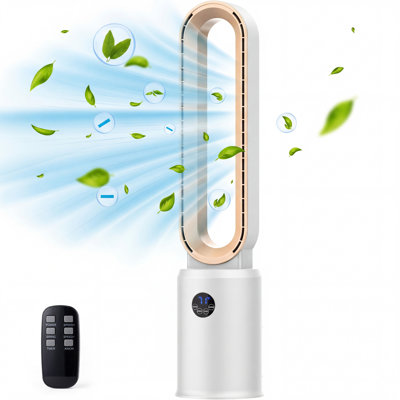 38” Bladeless Tower Fan With Remote, Air Circulator Cooling Fan For Indoor Use, 24 Speeds Settings, 12 Timer, Quiet Oscillating Fan For Home Bedroom Office