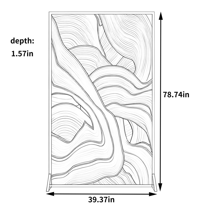 Paravent de luxe en alliage d'aluminium, 78.74" H x 39.37" W x 1.57" D