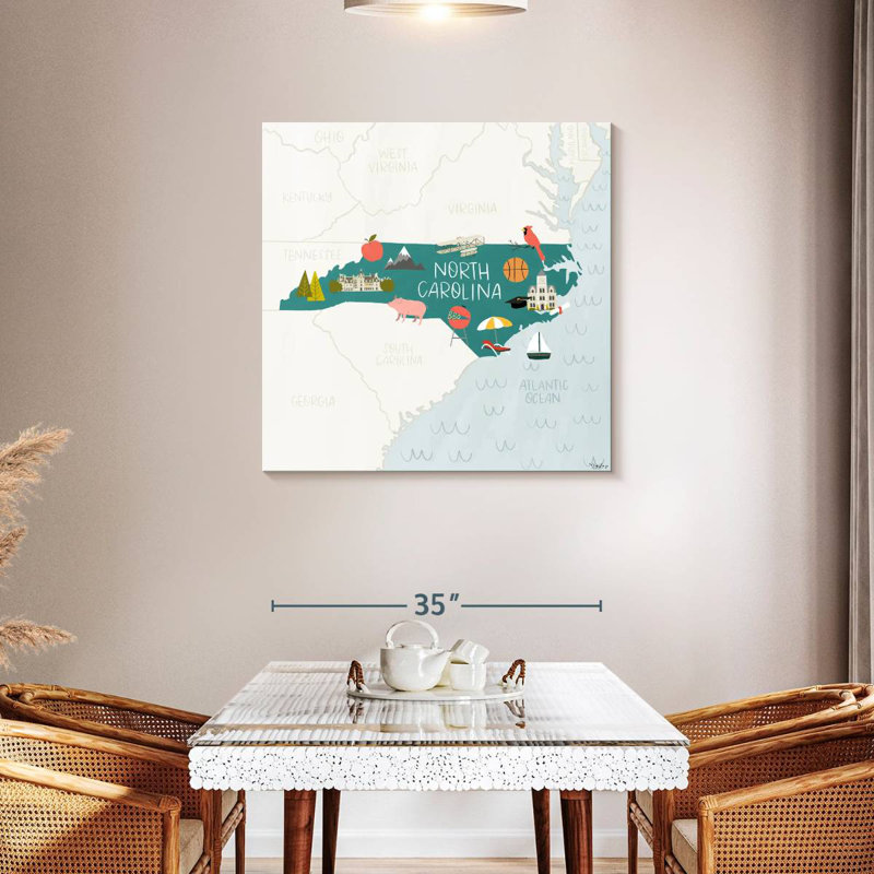 Aliaz North Carolina Icons, 36" H x 36" W