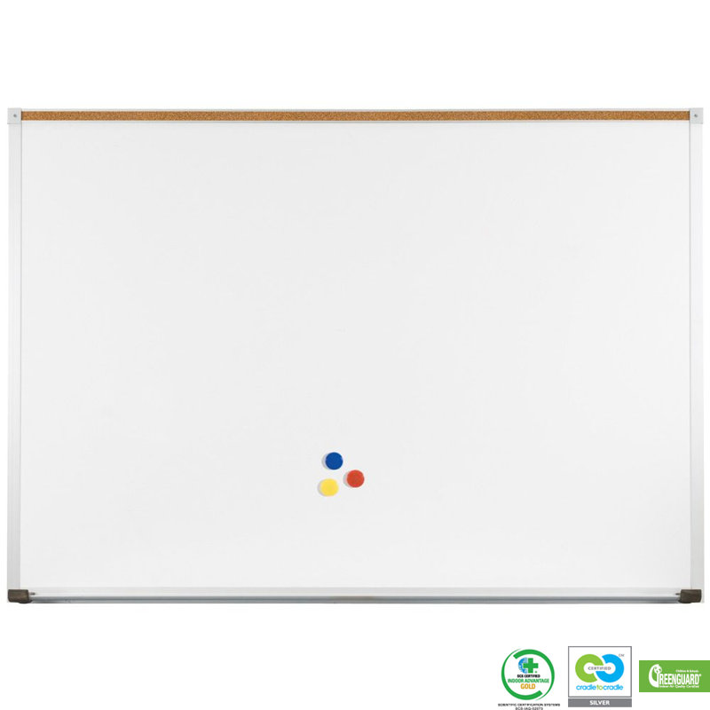 Deluxe MooreCo Yes Porcelain Wall Metal Whiteboard, 48'' x 72''