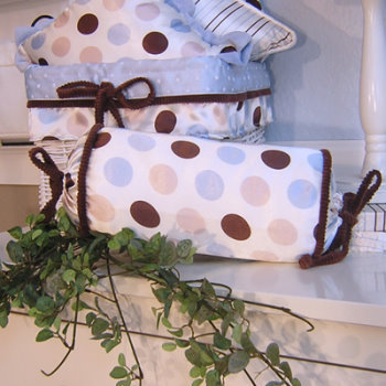Ash Polka Dots Cotton Blend Throw Pillow
