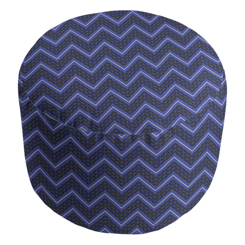 Upholstered Pouf, Black/Blue