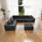 4 - Piece Corduroy Sectional-124120542-124120543