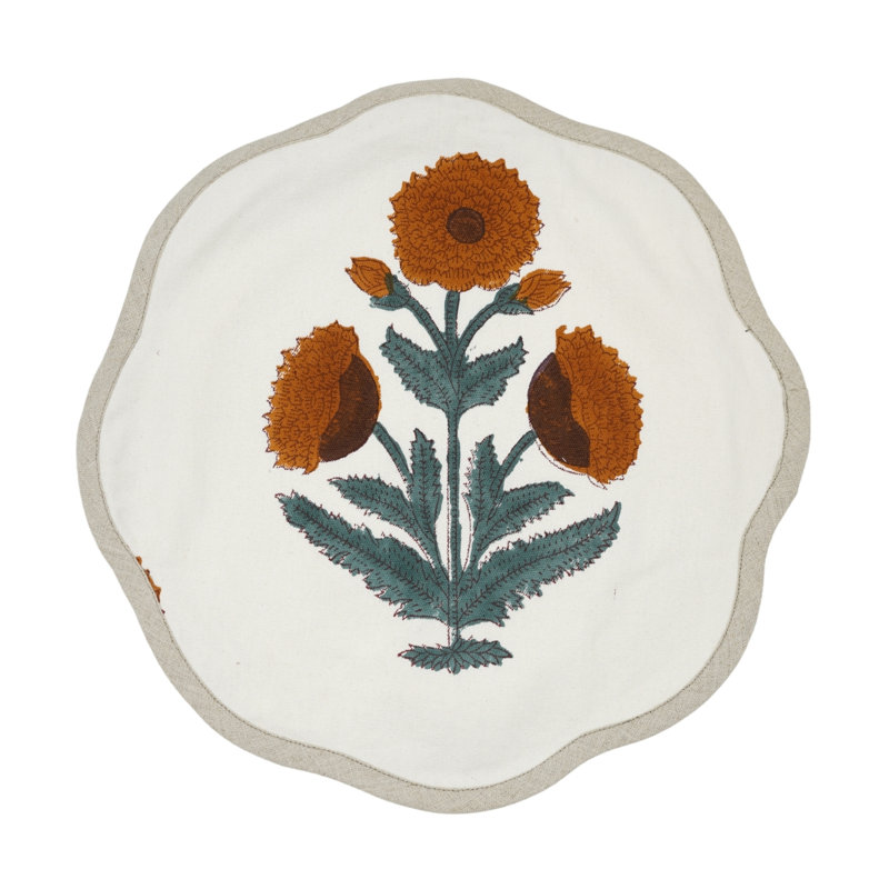 Fabdivine 15"Scalloped Bliss Placemats - Badshah