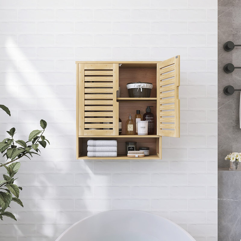 Armoire de salle de bain murale, Naturel