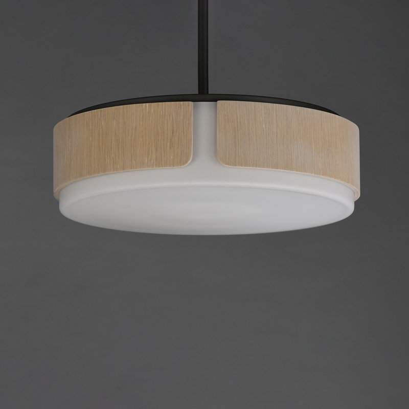 Plafonnier encastré, H 5,75 po x l 5,75 po x P 18 po, Bois naturel / gris anthracite
