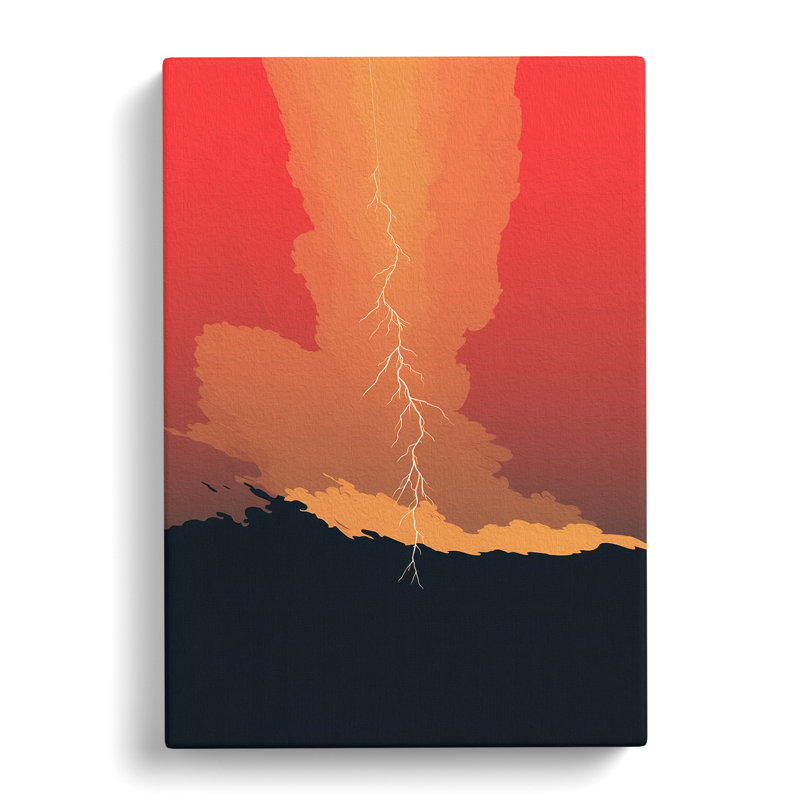 Lightning Minimalism - Wrapped Canvas Print, 60cm H x 40cm W x 3cm D