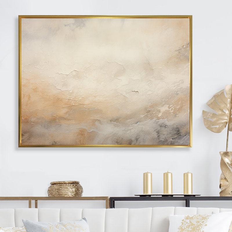 «Gold and White Magic Marble Geode II», reproduction d'art sur toile abstraite_106515, H 34 po x l 44 po x P 1,5 po